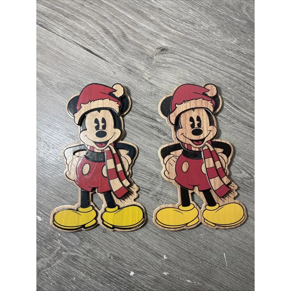 Mickey Mouse Hallmark Signature Disney Collectable Wooden Image Set Of 2